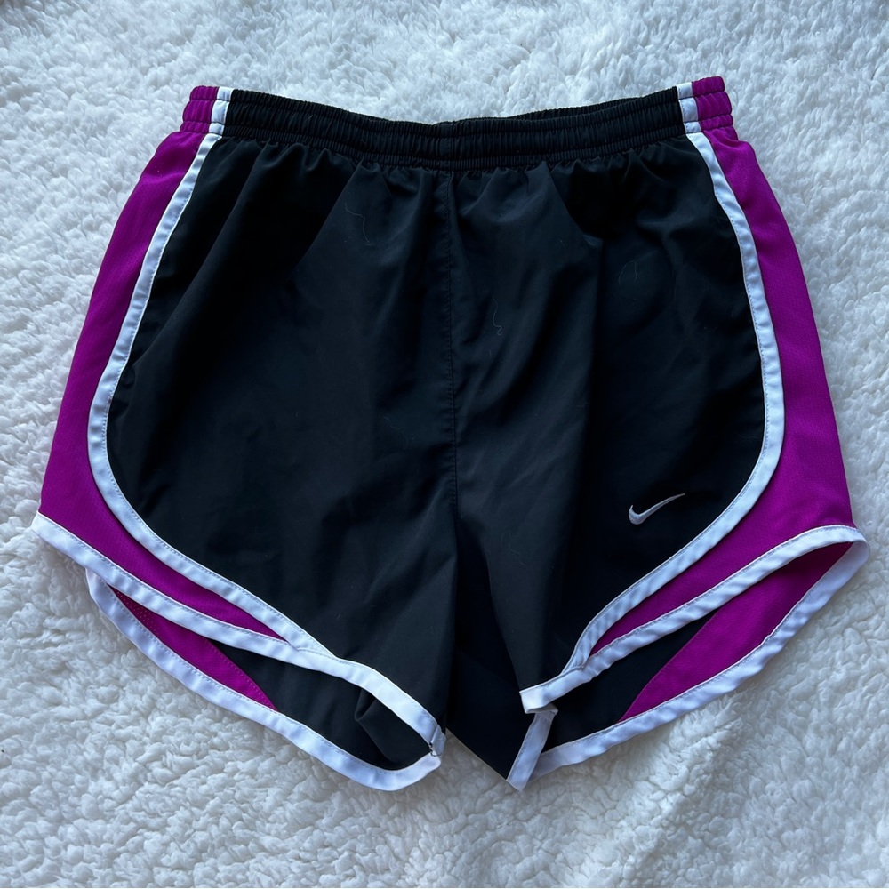 Nike dri-fit running shorts xs black purple
